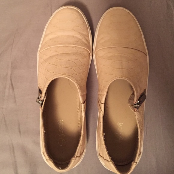 Blush Pink Snake Print Slip-On Sneakers