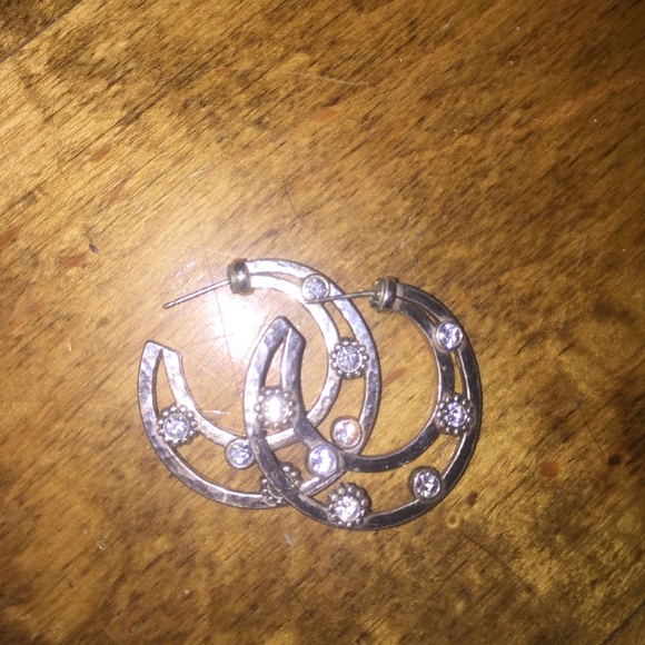 Barely worn sterling silver hoop earrings.