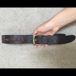 Leather belt from Italy, embroidered