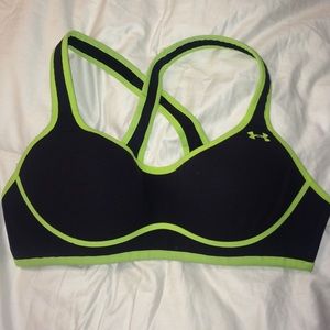 Under Armor Green and Black Sports Bra