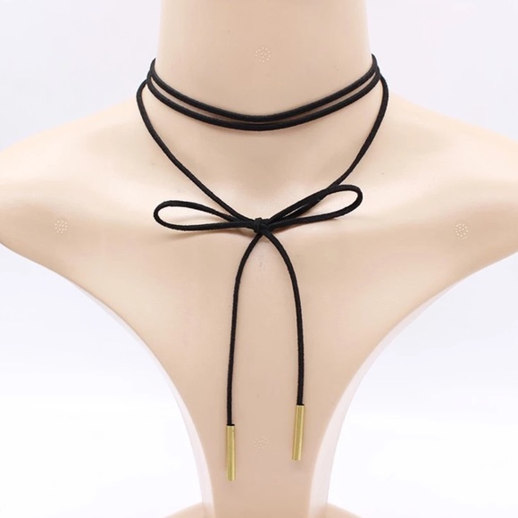 ✨RESTOCKING✨Vegan Suede Long Choker Gold✨ - Picture 2 of 4