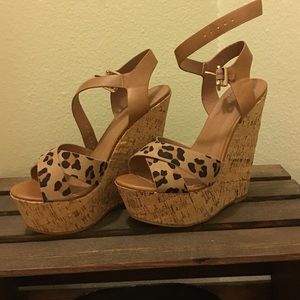 My Delicious brand cheetah wedges
