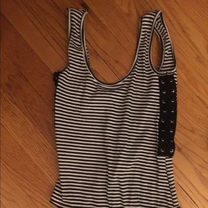 LF striped lace up body suit