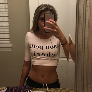 light pink crop top