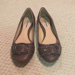 Steve Madden Brown Flats with Buckle