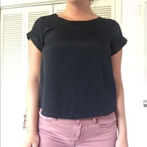 BLACK CUTOUT BLOUSE