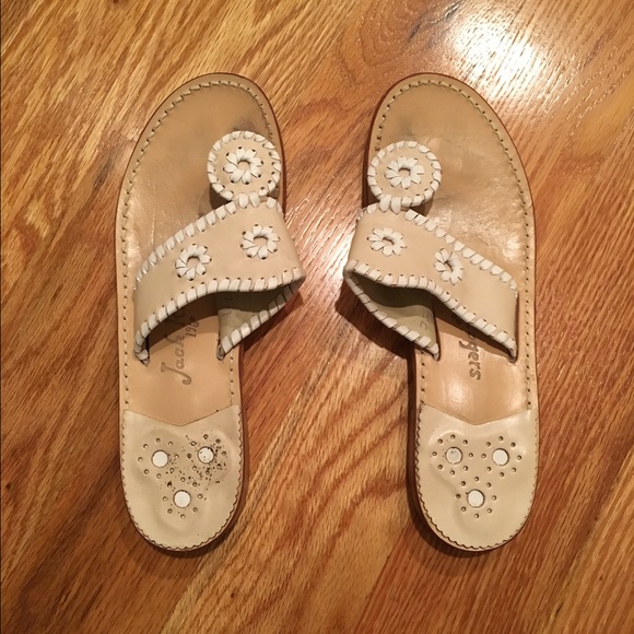 Bone and white jack rogers