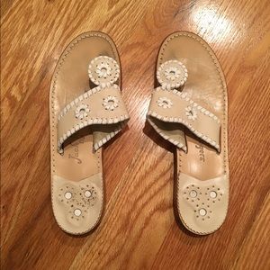 Bone and white jack rogers