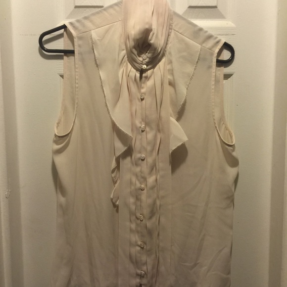 Ruffle cream blouse