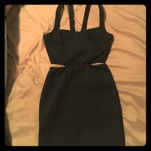 Bcbg solid black cutout dress