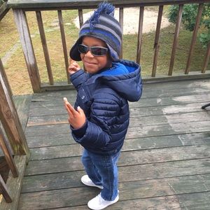 Navy Blue Tommy Hilfiger Puffer Coat.