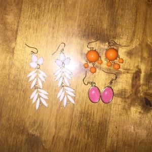 3 pairs of preppy earrings