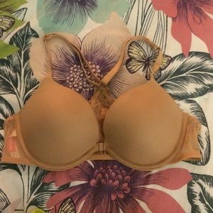 36B Lace Racerback, Front Close Push Up Bra