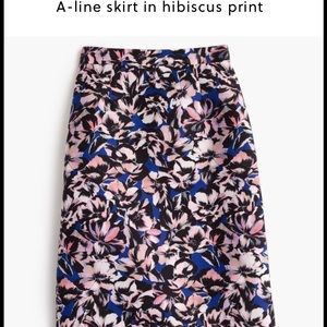 A-line hibiscus print flower skirt