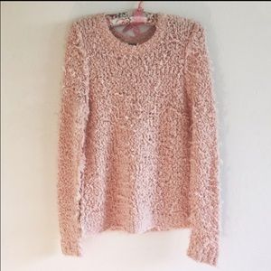 FREE PEOPLE Blush Pink Fuzzy Pullover
