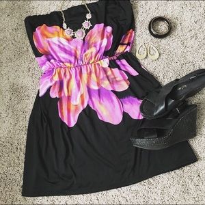 Black strapless dress