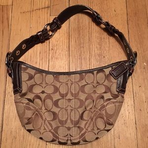 Coach Mini Signature Small Hobo Shoulder Bag.