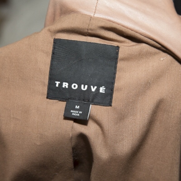 ❤️Trouvé Drape Collar Leather Jacket - Picture 2 of 2