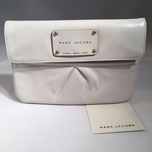 New Marc Jacobs White Leather Clutch/ Wristlet