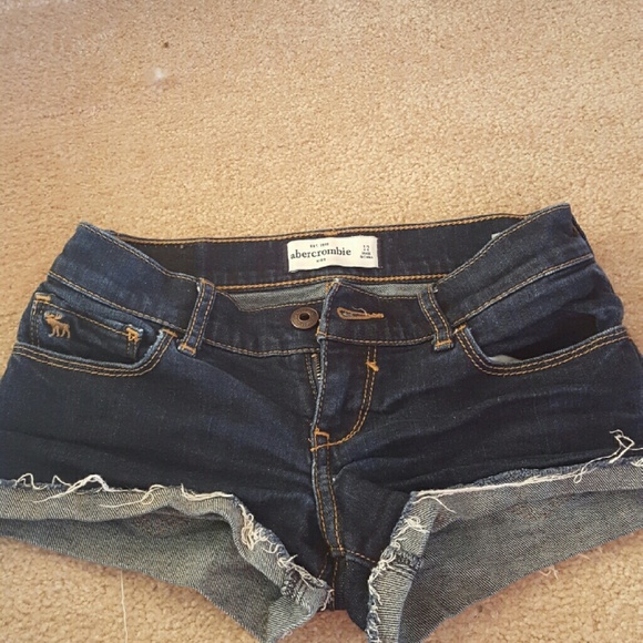 Dark wash abercrombie kids jean shorts
