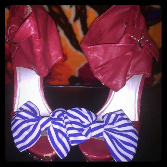 5 inch red spiked opentoe slouch heels