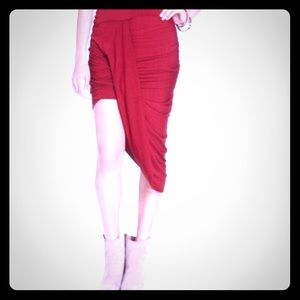 Red slitted dress from free people