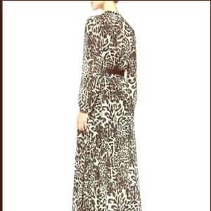 Michael Kors Tie Neck Leopard Maxi