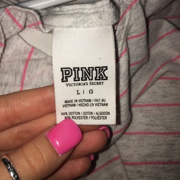 Light gray and pink striped crop top - Picture 4 of 4