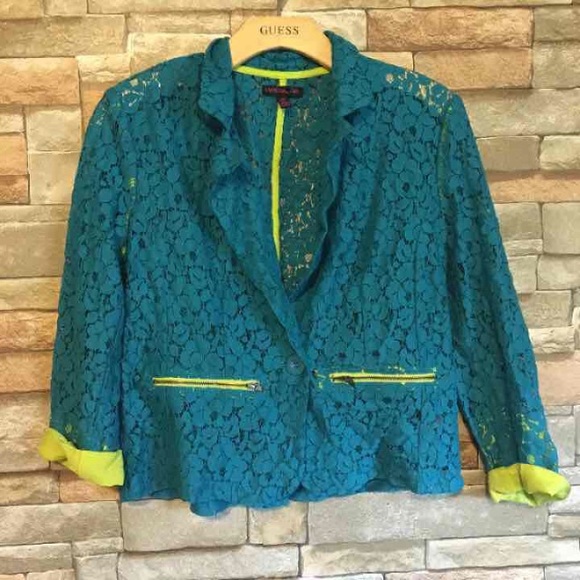 Material Girl Neon Lace jacket L