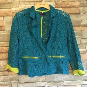 Material Girl Neon Lace jacket L