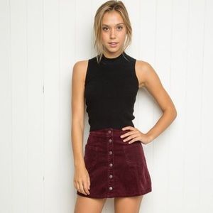 Brandy Melville Burgundy Corduroy Skirt