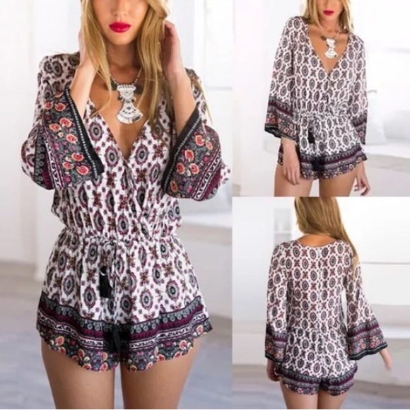 Pants - 🌷LAST ONE🌷Bohemian Romper Bell Sleeve