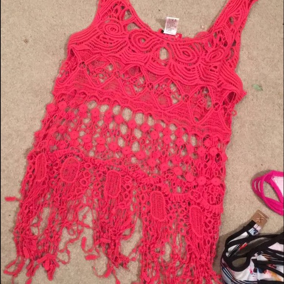 Crochet pink shirt/tank - Picture 1 of 1