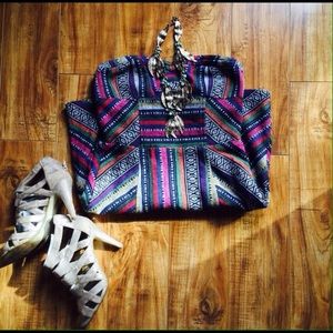 Urban Outfitters Aztec Navajo Bustier Dress