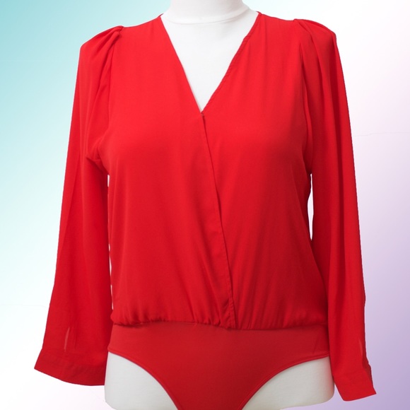 red wrap top plus size