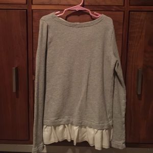 Crew Cuts Heather gray mixed media sweatshirt