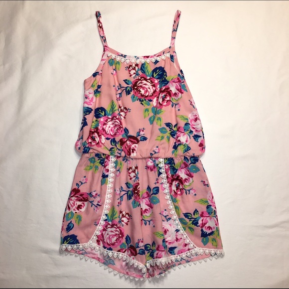 Over the Top Other - girls floral romper