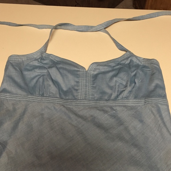 Chambray halter dress