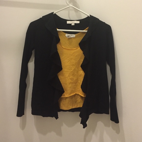 Black ruffle cardigan