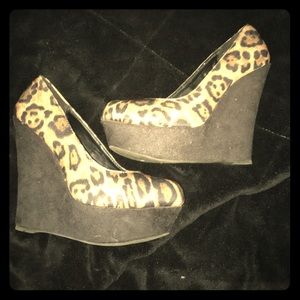 Cheetah print wedges