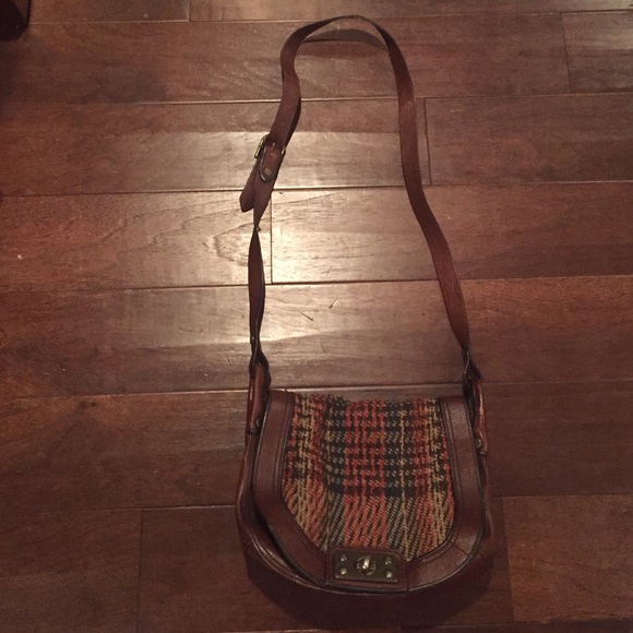 Fossil genuine leather, kisslock shoulder bag