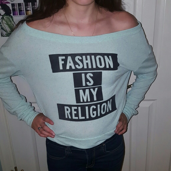 Charlotte Russe Tops - Charlotte Russe S Mint Off Shoulder Sweater