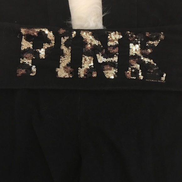 PINK Victoria's Secret Pants - Pink long yoga pants leopard sequins