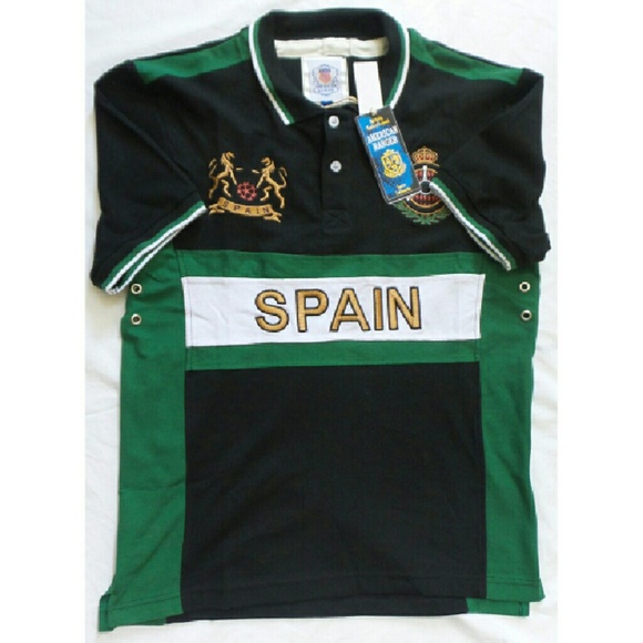 American Ranger Mens Green Spain Collared Shirt L