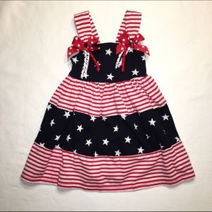 red, white, & blue dress