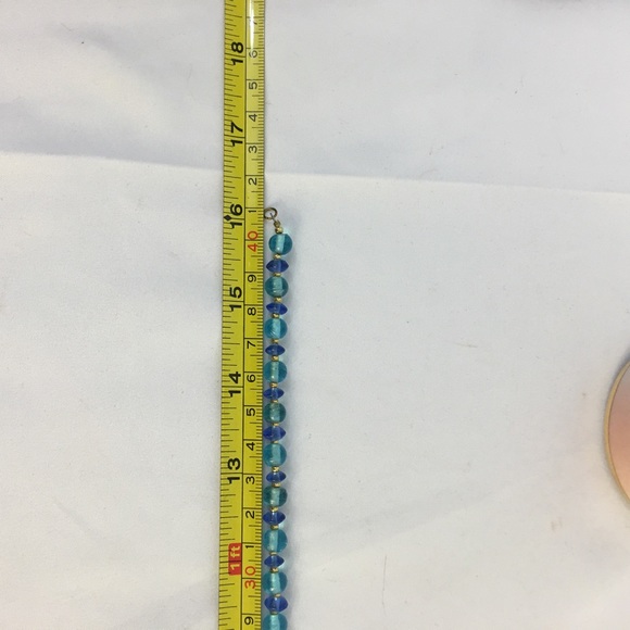 Multi Color Blue & Gold Necklace - Picture 3 of 3