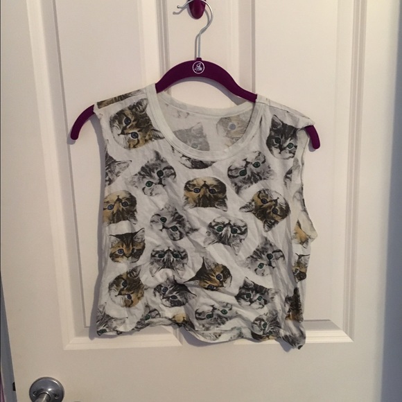 Cropped Cat Tank Top