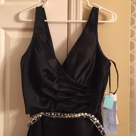 Black satin dress