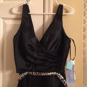 Black satin dress