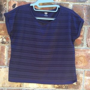 Long navy blue crop top